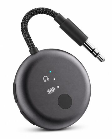 Bluetooth-адаптер для літака Avantree SoundJet R1 для AirPods та бездротових навушників, 25 годин роботи, металевий чорний
