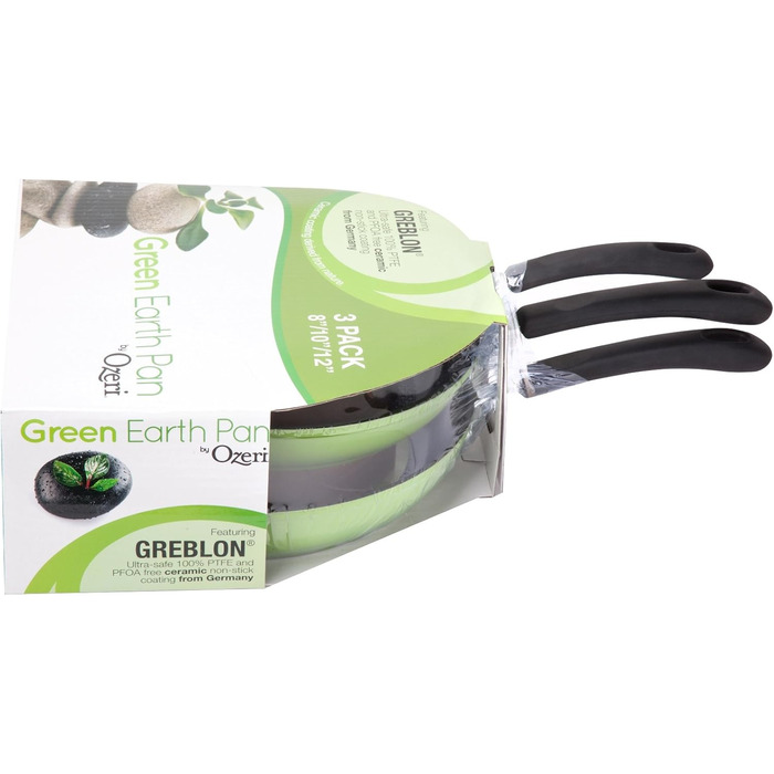 Набір сковорідок Ozeri Green Earth 3-Piece, 3 шт.