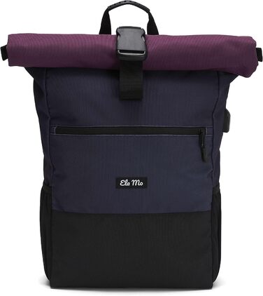 Жіночий рюкзак Ela Mo Rolltop: антикрадійний, для ноутбука, школа, університет, бізнес (Berry)