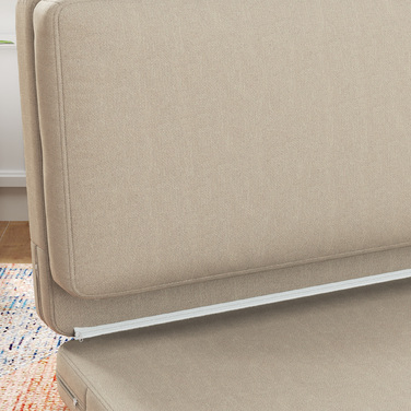 HOMCOM 3-in-1 Foldable Floor Sofa, Convertible Sofa Bed with Velvet Appearance, Padded to 240 kg Load Capacity for Bedroom, Living Room, Beige | Aosom