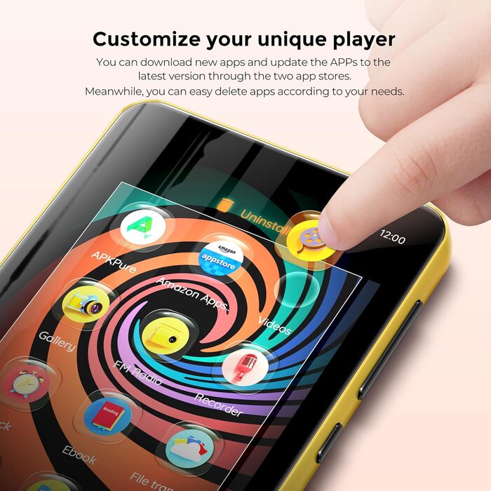 MP3 плеєр 160GB з Bluetooth та WiFi, Android, Spotify, Amazon Music, 4