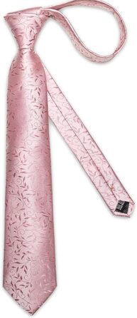 DiBanGu Шовковий краватка та нагрудна хустинка для чоловіків. Набір краваток та запонок. Тканий, однотонний (рожевий квітковий)