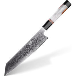 Японський ніж Kiritsuke FINDKING 9 дюймів, Дамаська сталь, для професійних та домашніх кухарів (серія BLACK-ROSE)