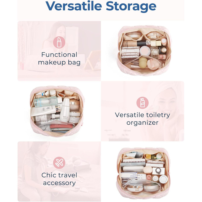 Сумка для косметики BAGSMART: органайзер для макіяжу, туалетні аксесуари, подорожі, бежевий