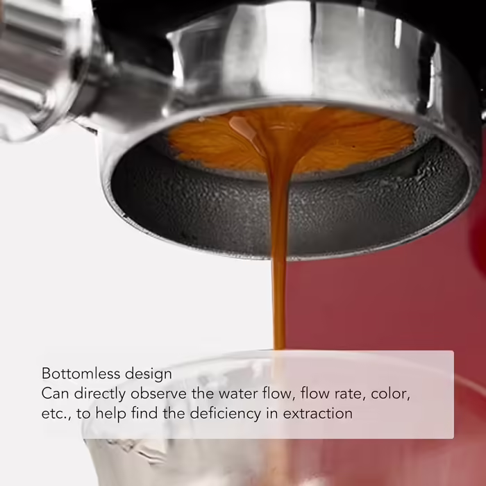 BAOFUYA 58 mm Bottomless Portafilter, Professional Portafilter in Dual Ear Design with Wooden Handle for GAGGIA Coffee Machine (F Palisander)