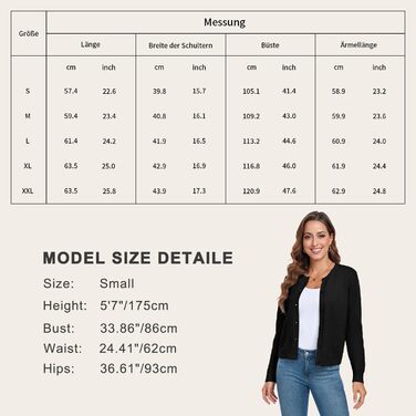 Кардиган жіночий KESSER, чорний, розмір M: теплий, класичний, з довгим рукавом, з ґудзиками, для осені та зими