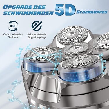 Електричний голковий голкоріз для чоловіків Luctry, 5D магнітний голкоріз для чоловіків з лисою головою, водонепроникний IPX7, для сухого та вологого гоління