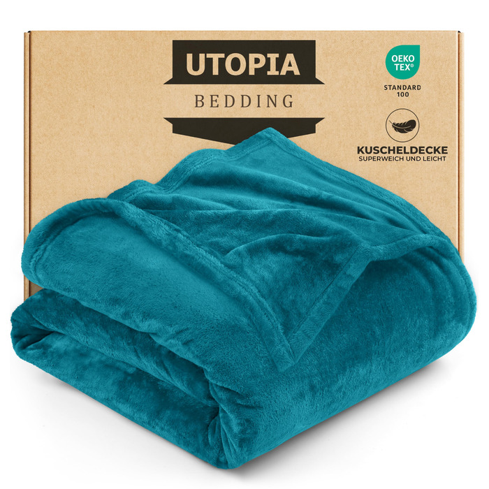 Плед Utopia Bedding: м'який флісовий плед, теплий зимовий плед для ліжка, дивана та крісла (Турквіс, 200x150 см)