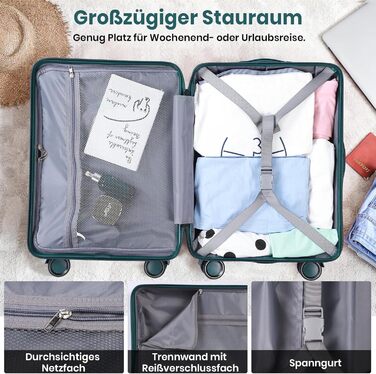 Набір валіз Tavoxda 3 шт. з TSA-замком, великі, для жінок та чоловіків, зелені