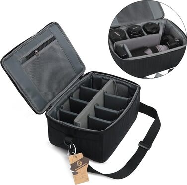 Сумка для камери Koolertron, чорна, для DSLR, водонепроникна, з регульованим ременем, з м'якою підкладкою, ударостійка