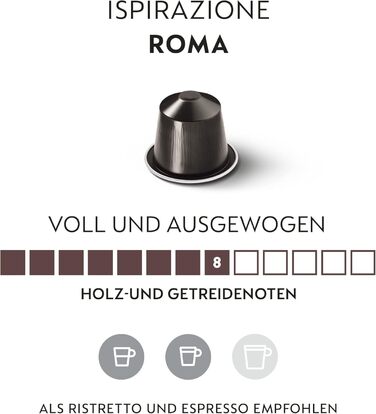 Кава Nespresso Original Ispirazione Roma, середнього обсмаження, 50 капсул, сумісна з Nespresso Original