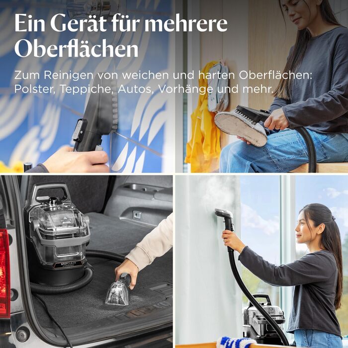 БІССЕЛ SpotClean HydroSteam: пароочисник для килимів та м'яких меблів, потужний 1000W, 3689N (новинка)