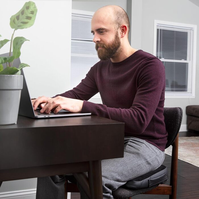 Подушка для геморою та простати Ergonomic Innovations: ортопедичний сидіння для полегшення болю, сидіння після операції, чорний, великий розмір