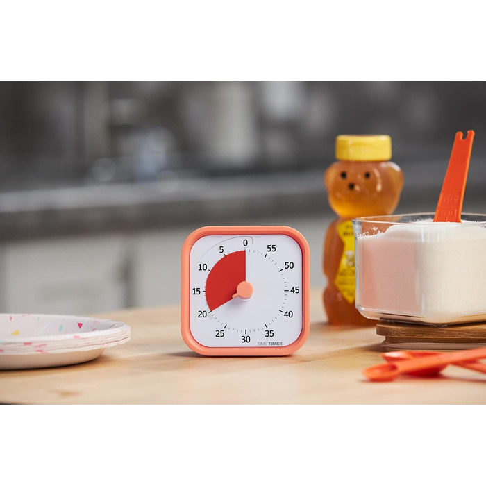 Візуальний таймер Time Timer Home MOD на 60 хвилин для дітей та дорослих, безшумний, для навчання, домашнього використання, офісу та зустрічей, модель TTM9-HDO-W