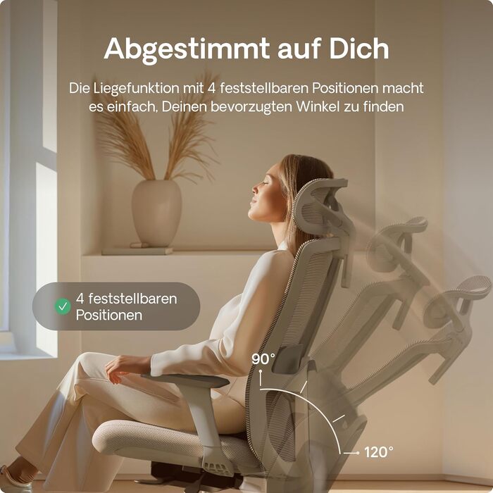 Офісний стіл Desktronic з регулюванням висоти та підтримкою попереку | Ергономічний крісло для офісу з дихаючою тканиною, широке сидіння, сірий SitOne