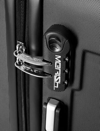 Чемодани Merish: 3-кільний набір валіз на коліщатках з жорстким корпусом у 9 кольорах (чорний, антрацитовий, L)