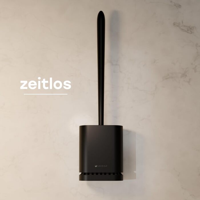 Силіконова щітка для унітазу SAVEGA з кришкою – плоска та гнучка – щітка для унітазу з кріпленням на стіну без свердління – антибактеріальна щітка для унітазу (білий) (чорний)