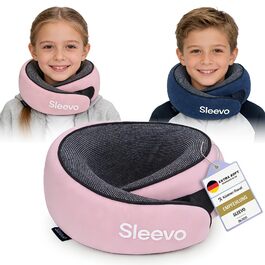 Подушка для шиї з Memory Foam - Подушка-вичерпачка для подорожей та літака - Ергономічна подушка для подорожей, захист від світла та пральна, з сумкою - Чорний (L) (Діти Рожевий)