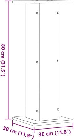 Підставки для колонок 2 шт. VidaXL, дерев'яні, 30x30x80 см, для Hi-Fi, домашнього кінотеатру, покращене звучання