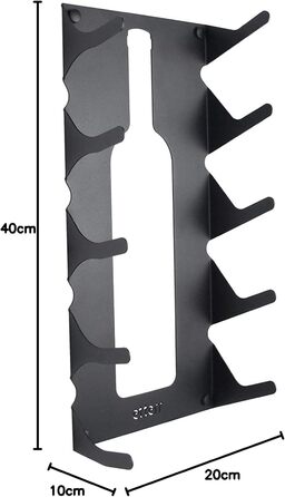 Steel wine rack for all types of wines, with wall mount and decorative trim. (White)