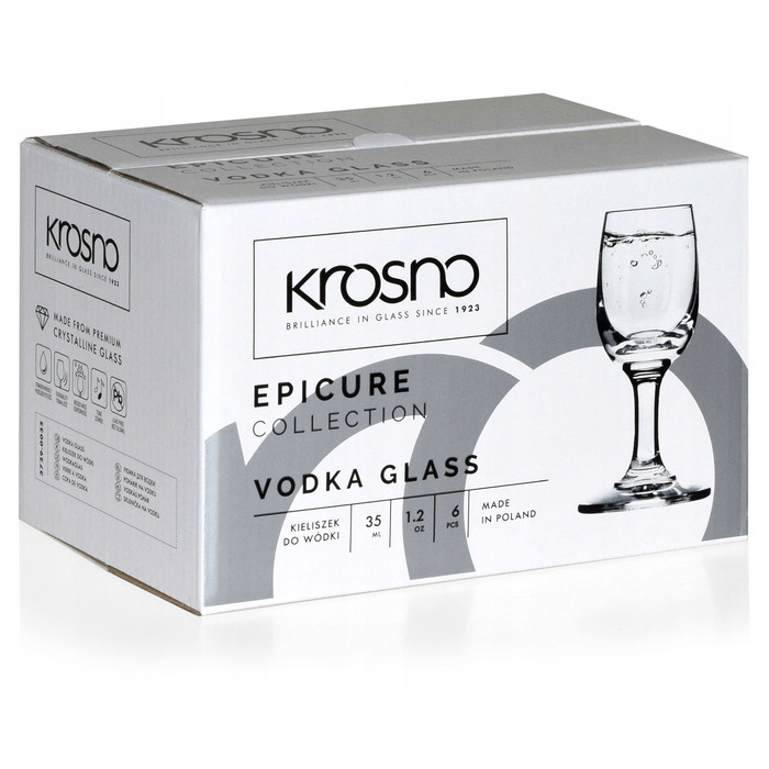 Стопки для горілки Krosno Epicure, прозорі, 35 мл, 6 шт.