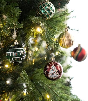 Набір новорічних кулічок Valery Madelyn, 16 шт, 6 см, червоно-зелено-золотий, з подарунковою упаковкою