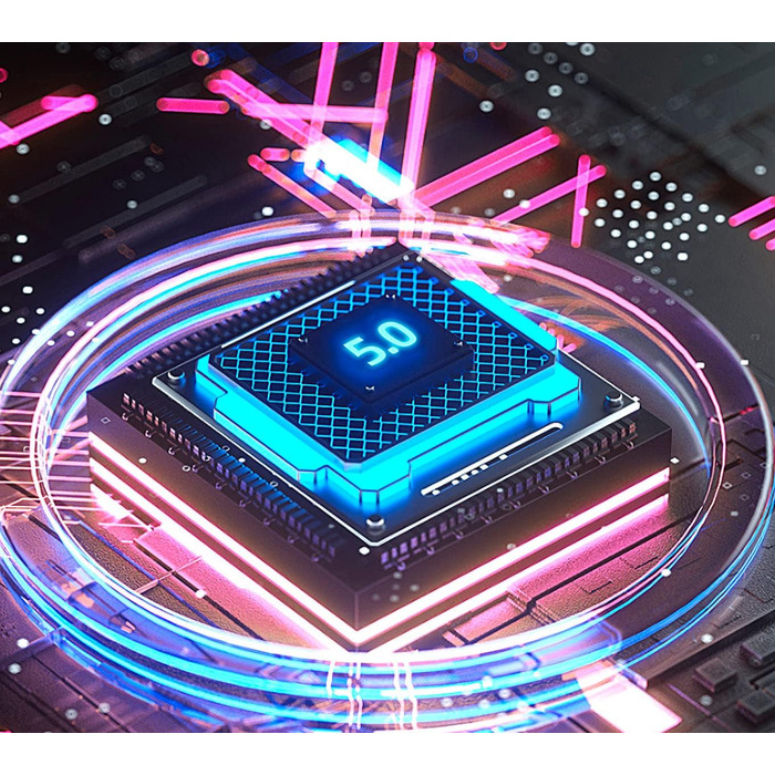 Бездротові Bluetooth навушники з LED підсвіткою, складні, Bluetooth 5.0, радіус дії 10 м, стерео, мікрофон, синій