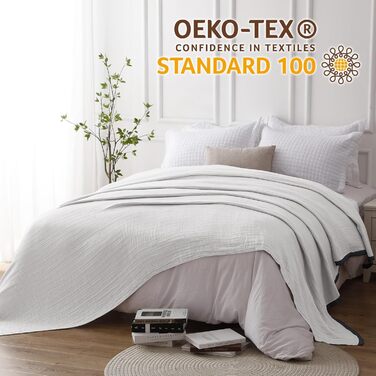 М'яка ковдра Softexly з бавовни 100%, 4-шарова муслінова ковдра, покривало для ліжка, дивана, софи, для дому, біла, 130x150 см