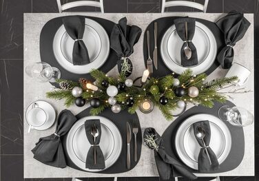 SÄNGER Marlo Black Rim: 30-ти елементний сервіз для 6 осіб (посуд) | PREMIUM COLLECTION