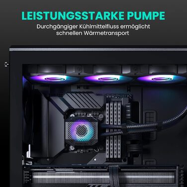 Phanteks Glacier One 360M25 Gen2: Система водяного охолодження AiO, 360 мм, 3 RGB вентилятори, тиха помпа 20 дБ, RGB-керування