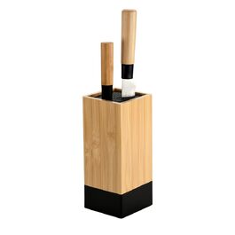 Підставка для ножів KESPER з бамбука та пластику, коричневий/чорний, 10x10x23 см, арт. 58030