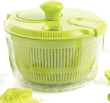 Mastrad Salad Spinner - In a practical size for easy storage - Non-slip base and 100% leak-proof - Dishwasher safe, green, 18.0 x 21.0 x 20.0 cm, F31408