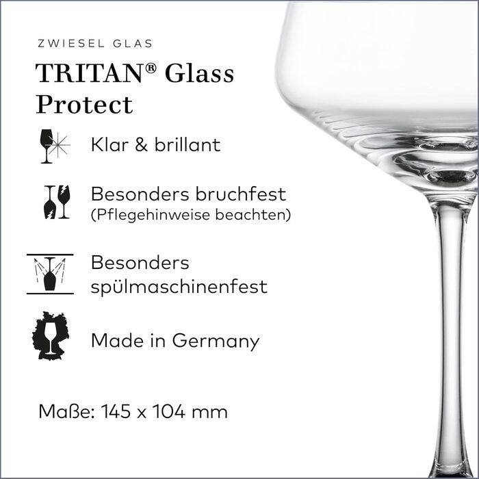 Набір келихів для вина Zwiesel Glas Allround Echo (4 шт.), німецька якість, Tritan-кришталь, для вина та коктейлів