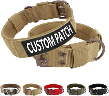 Тактичне нашийник для собак середніх та великих порід, персоналізований з іменем та номером телефону (Style C)