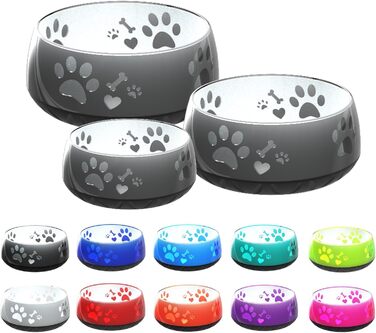 Миска для собак великих та маленьких порід - годівниця/поїлка S/M/L з неслизьким дном (1800 мл, чорна)