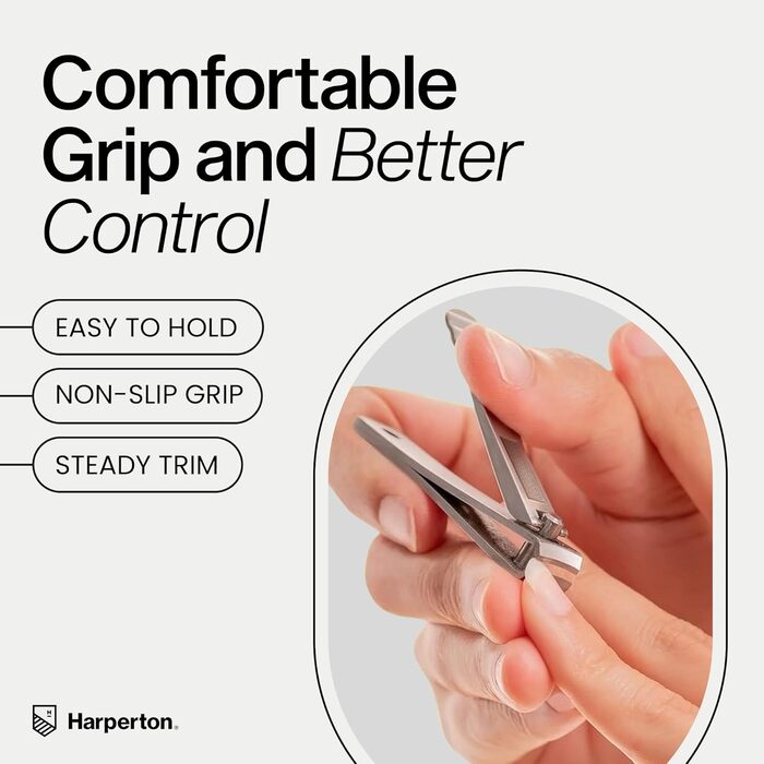 Набір ножиць для нігтів Harperton Klipit (для рук та ніг) з нержавіючої сталі, сріблястий, унісекс