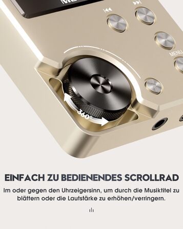 MECHEN M30: Аудіоплеєр Hi-Res MP3, DSD FLAC DAC з 64GB, підтримка до 256GB (Золотий)