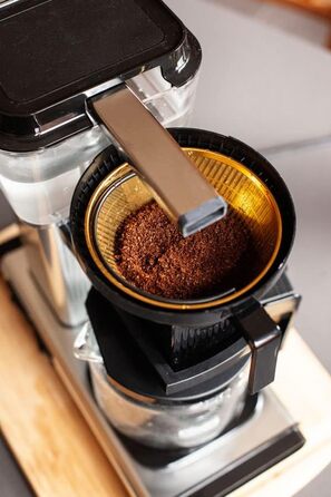 seleXions Coffee Filter Gold Filter All-Metal GF4MB with Metal Handle, for all coffee machines with round filter size 1 x 4