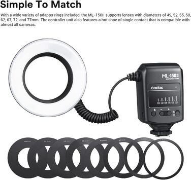 Godox ML-150 II – кільцева світлодіодна лампа для макрозйомки