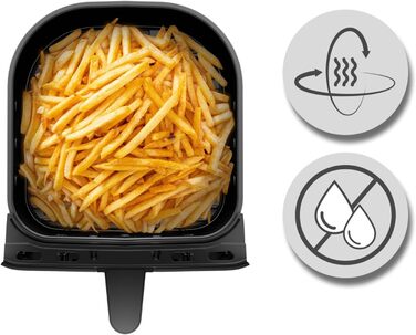 WMF Multi Taste Hot Air Fryer, Airfryer, 1550 W, 4.6l for 2-4 people, healthy frying, drying, grilling, hot air fryer with 8 programs, 4.6 Liter Air Fryer, black