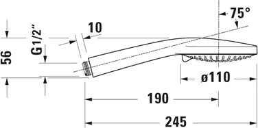 Душова лійка Duravit Universal з 3 режимами (Rain, Intense, Soft), ручна душова насадка Ø 110 mm, економія води MinusFlow, легко чиститься, хром