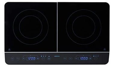 Індукційна варильна поверхня Medion MD 15324, чорна, 2 конфори, 3500 Вт, з LED-дисплеєм