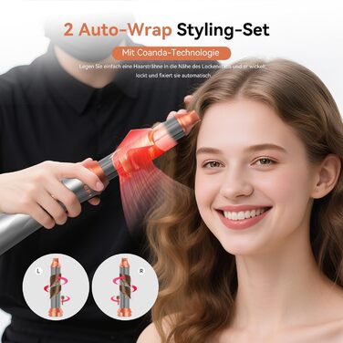Фен-щітка Air Styler 5-в-1: стайлер, локони, об'єм, сушка, випрямлення. Потужність 800W, для жінок, помаранчевий колір