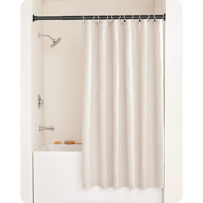 Штанга для душу без свердління, штанга для ванни, нержавіюча сталь, телескопічна, 70-195 см, чорна