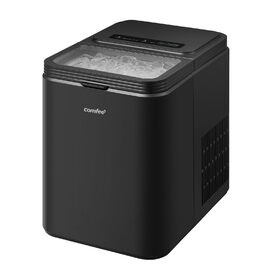 Машина для приготування льоду COMFEE' RCI12BL1EU(E) – чорна, 8 кубиків за 6 хвилин, 12 кг/24 год, 1.3л резервуар, самоочищення, компактний дизайн, з лопаткою та кошиком для дому