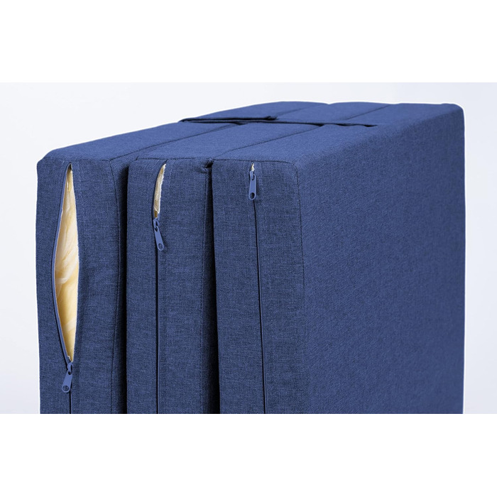 Складаний матрац Sunnypillow Premium 80x195x15 см, три секції, знімний чохол, товстий пінополіуретан, синій – гостьовий, дорожній, складаний матрац для дому та подорожей