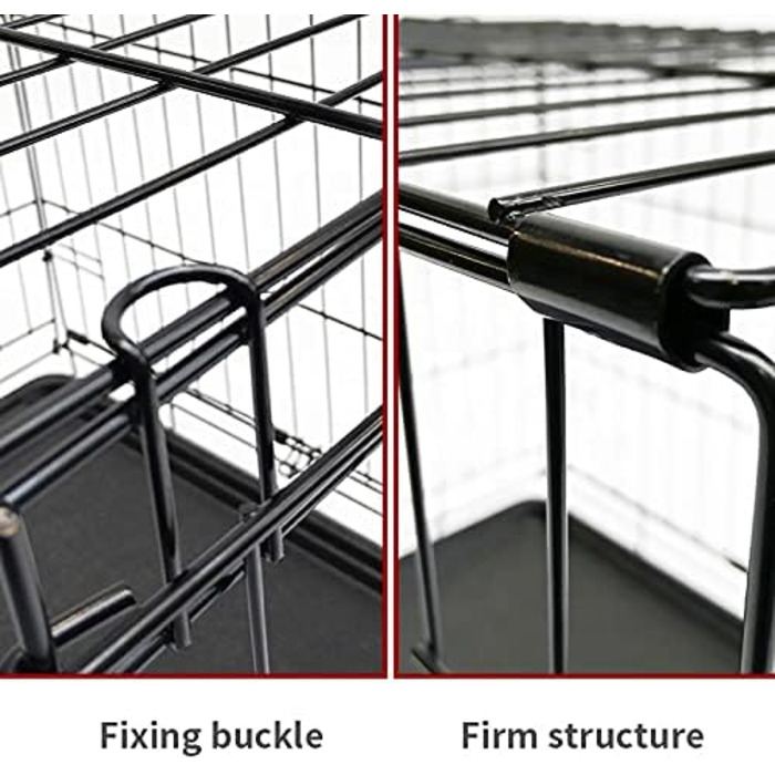 Металевий вольєр для собак Bunny Business, складна конструкція, 2 двері, пластик, XL, 107x69x76 см