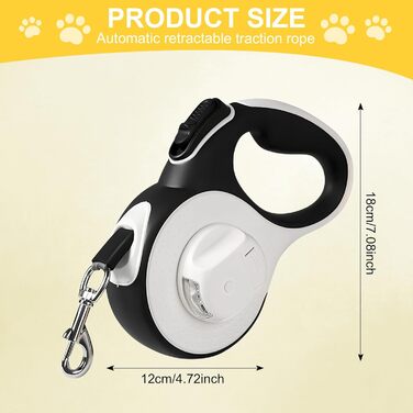 Висувна поводок для собак та котів Rollleine 3м з LED-підсвічуванням, до 15 кг