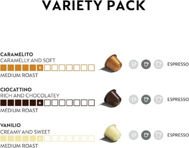 Кава Nespresso Espresso Trio: Ваніліо, Карамеліто, Чокаттіно, 30 капсул