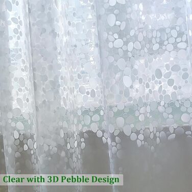 Водонепроникна штора для душу Eva 190 см з магнітами та кільцями, ПВХ, прозора, міцна